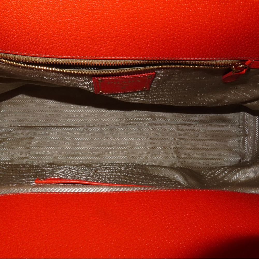 Prada Orange Trim Multicolor Printed Canvas Tote - Picture 6 of 7